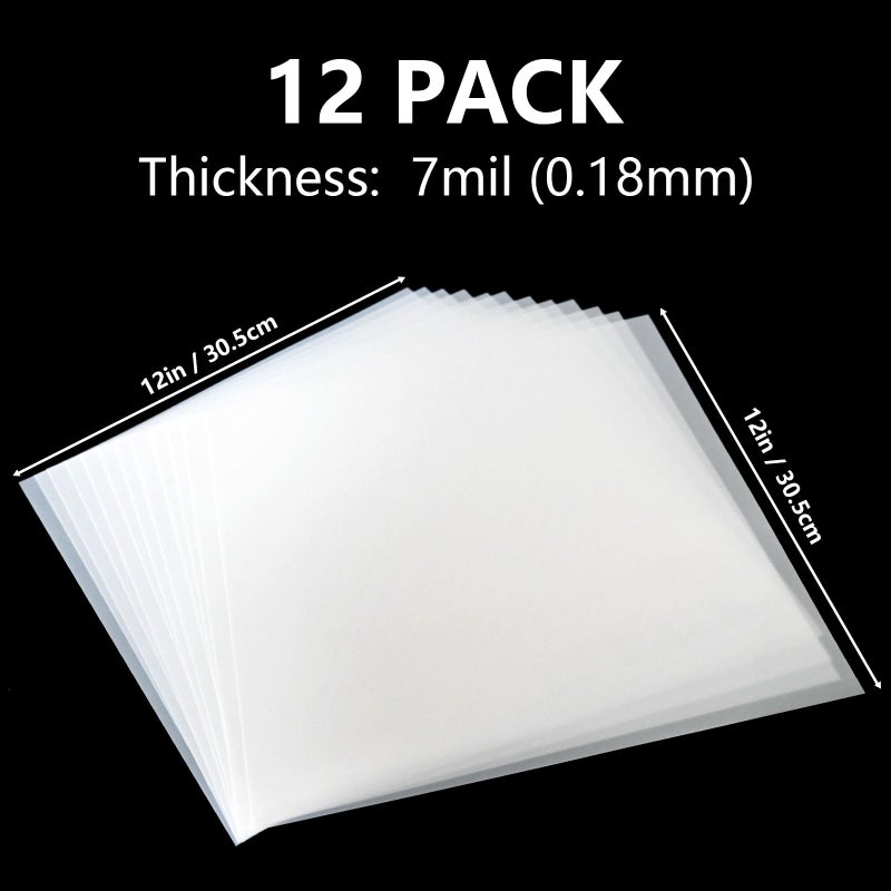 EGOSKY 12Pcs 7mil Blank Stencil Sheets, 12 x 12 inch Mylar Template Stencil Material for Make Your Own Stencil - Image 2